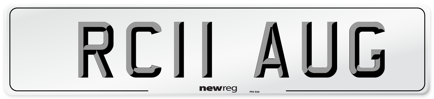 RC11 AUG Number Plate from New Reg